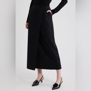Nordstrom Black Wrap Maxi Skirt NWT